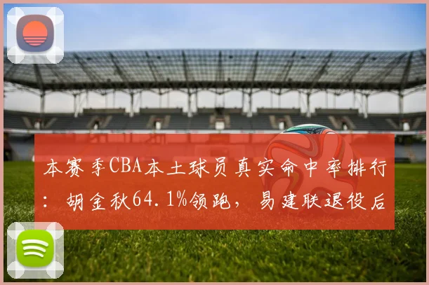 本赛季CBA本土球员真实命中率排行:胡金秋64.1%领跑,易建联退役后内线效率断层